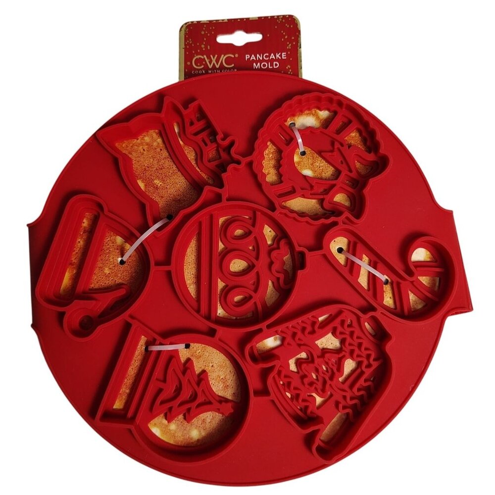 CWC Cook With Color Silicone Pancake Mold 7 in 1 Christmas Shapes